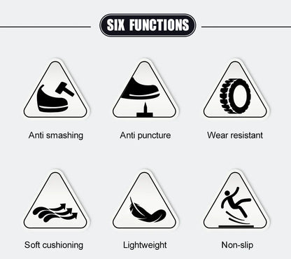 Steel Toe Safety Shoes for Men - Puncture Proof, Slip Resistant & Durable Work Boots for Construction, Outdoor Industrial Use