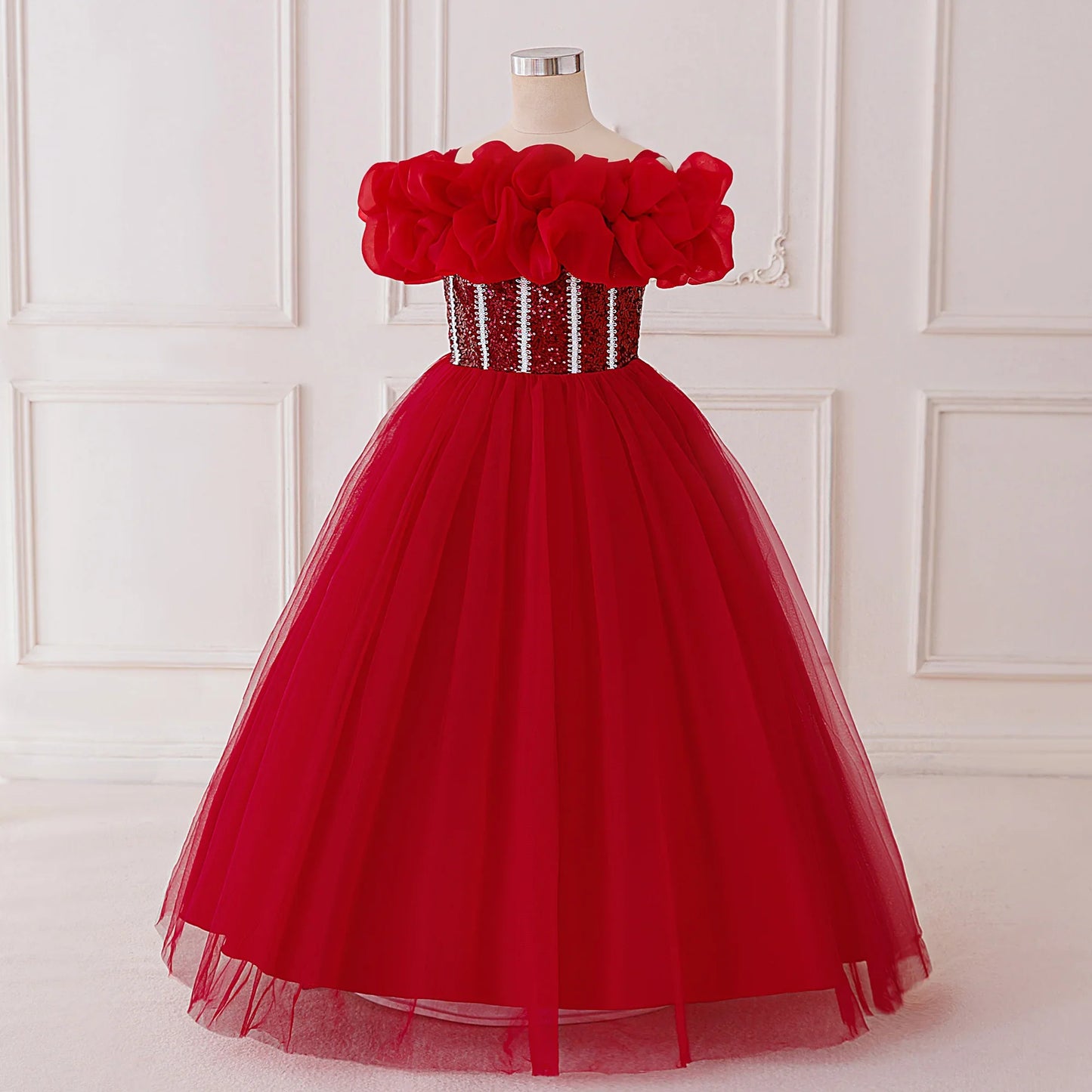 Vestido de Festa de Lantejoulas de Verão para Meninas Madrinhas Elegante Vestido de Baile Princesa para Casamento Vestido de Aniversário de Menina Roupa Infantil para Cerimônia de Formatura
