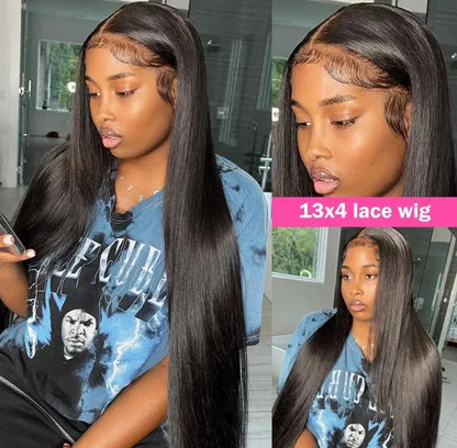 40 42 Inch Bone Straight Human Hair Wigs 13x4 13x6 HD Transparent Lace Frontal Wigs Glueless Straight Lace Front Human Hair Wigs