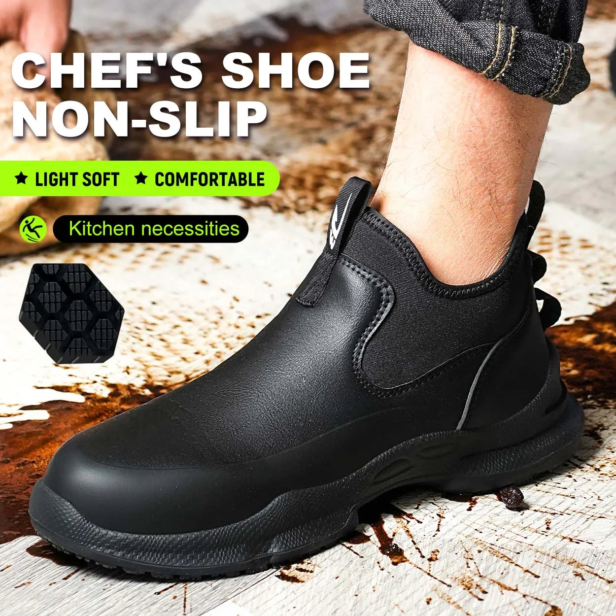 Men Chef Shoes Non-slip Waterproof Oil-proof Shoes Comfortable Work shoes for Man resistant business casual New Fashion