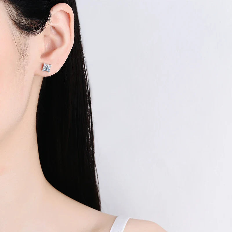 1ct D Color Moissanite Stud Earrings For Women Luxury Jewelry Original 925 Sterling Diamond Wedding Party Earring Gift