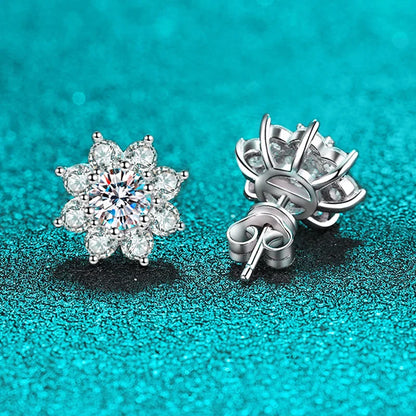 0.3-0.5CT White Gold Certified Moissanite Earring Studs for Women Sparkling Simulated Diamond Jewelry 925 Sterling Silver