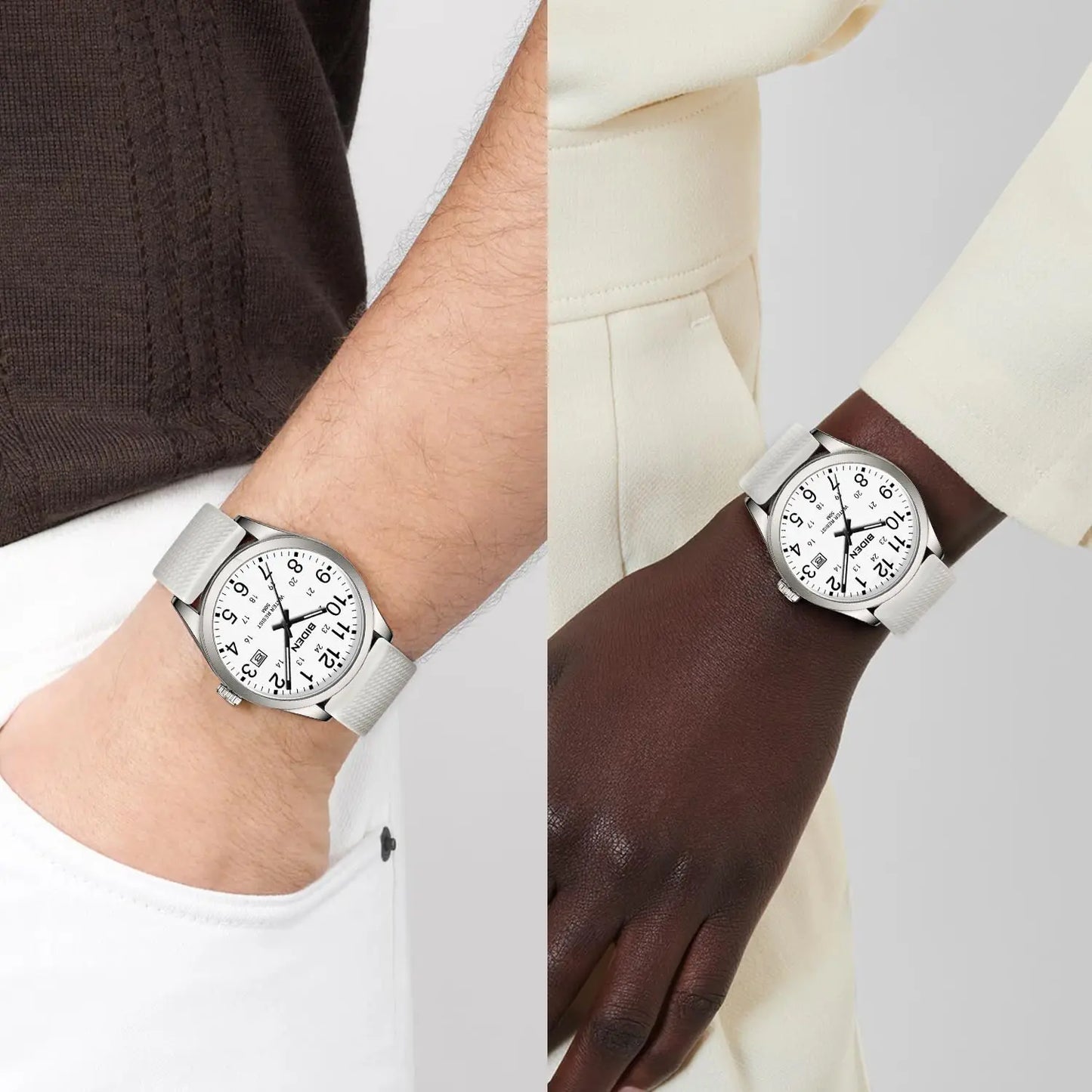 Men's Watch Simulated Quartz Sports Men's and Women's Watch 30 Waterproof Second Hand Luminous Easy to Read Dial