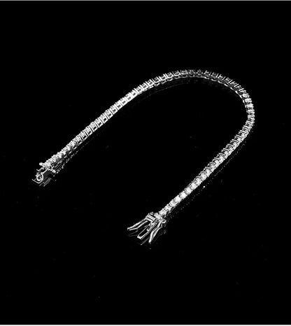 New In Real D Color Full 2mm 0.03CT Moissanite Tennis Bracelet For Women S925 Silver Plated 18K Diamond Link Bracelets Gift