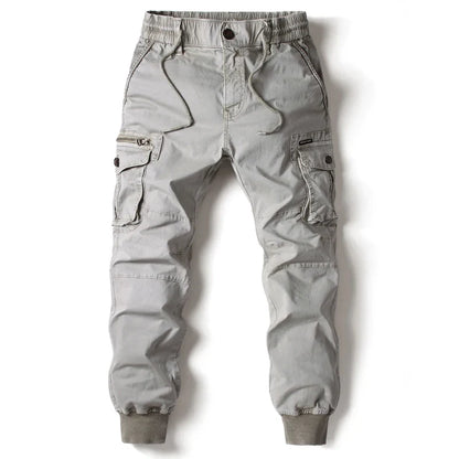 New Cotton Men Cargo Pants Khaki Casual Men Tactical Joggers Cargo Multi-Pocket Fashion Black Army Light gray Trousers Work Wear