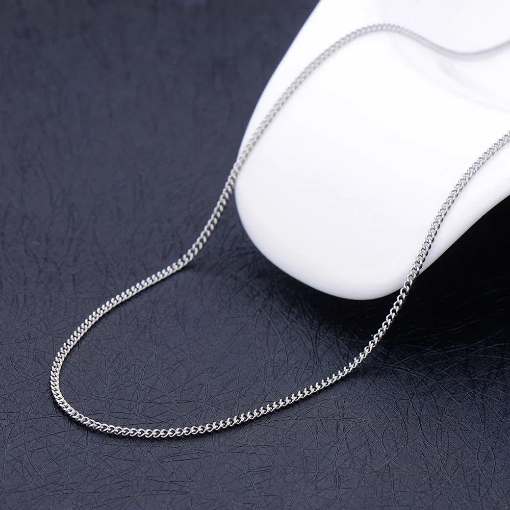 925 sterling silver 2MM 16-30Inches Side Chain Necklace Fit Pendant Fashion Gift For Men and Women Jewelry Accessories