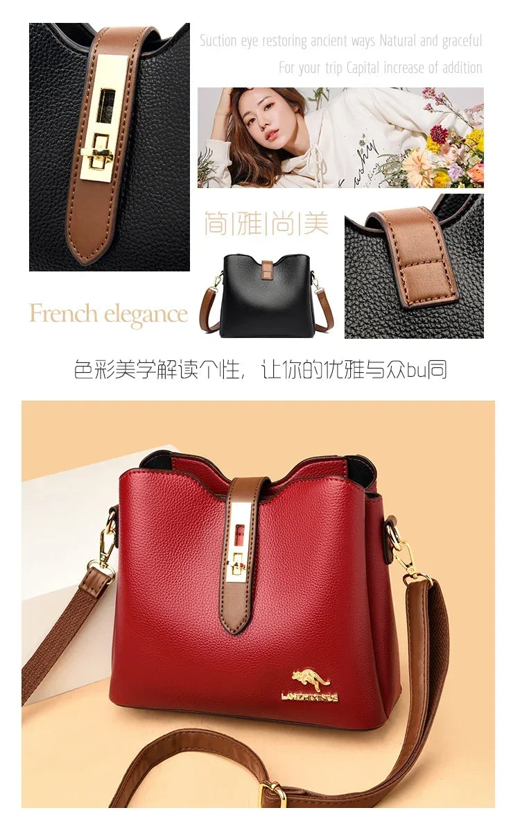 New High-quality Large Capacity PU Classic Women's Shoulder Bags 2025 Fashion Concise Light Luxury Versatile Style Crossbody Bag