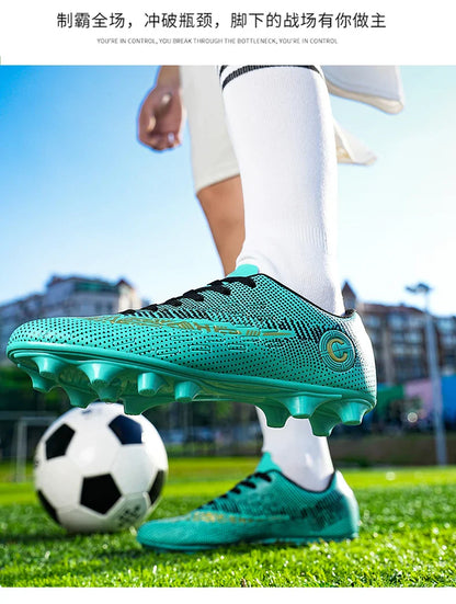 Large Size FG/TF High Quality Mens Soccer Shoes Non-Slip Turf Soccer Cleats for Kids Training Football Boots Chuteira Campo 48