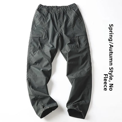 Outdoor Workwear Pants Men's Loose Fleece Lined Thick Soft  Hiking Mountain Climbing Windproof Waterproof Jacket Pants