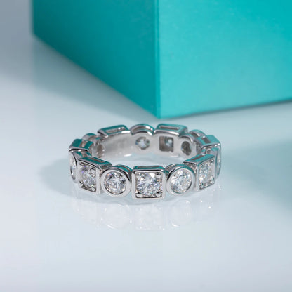3.5mm D Color Moissanite Wedding Band Women Ring Eternity Rings 925 Sterling Silver Rings For Men Customized Jewelry
