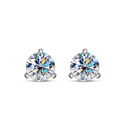 D VVS1 Round Moissanite Earring 3 Prongs Setting Classic Trendy Women Man Fine Jewelry GRA Certified 925 Sliver Earring