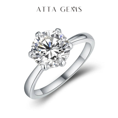 1ct 2ct 3ct Moissanite Ring Round Brilliant Diamond Test Passed 925 Sterling Silver Diamond Solitaire Rings for Women