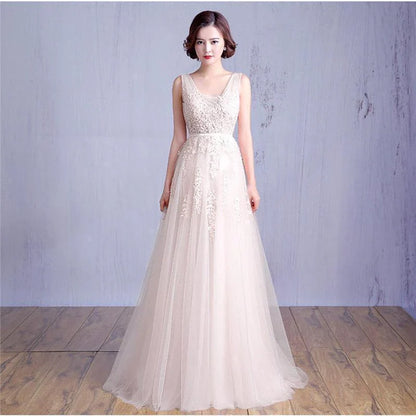 Vestido De Festa Elegante De Tule Com Apliques E Miçangas Vestido De Madrinha Com Decote V Presente De Aniversário Vestidos De Fiesta Em Estoque
