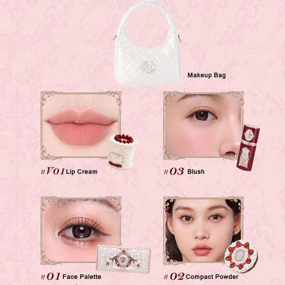Strawberry Cupid Professional Makeup Set For Women Full Kit Gift Box Eyeshadow Lip Cream Blush Compact Powder Sets