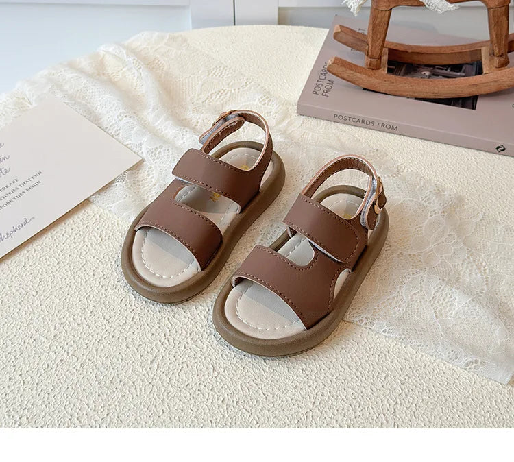 2026 Children Casual Beach Shoes for Girls Boys Summer New Fashion Korean Style Soft Sole Anti-slippery Versatile Roman Sandals