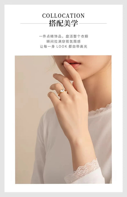 S925 Silver 7 * 11mm Elliptical White Zircon Ring Set with Classic Fashion Women's Jewelry
