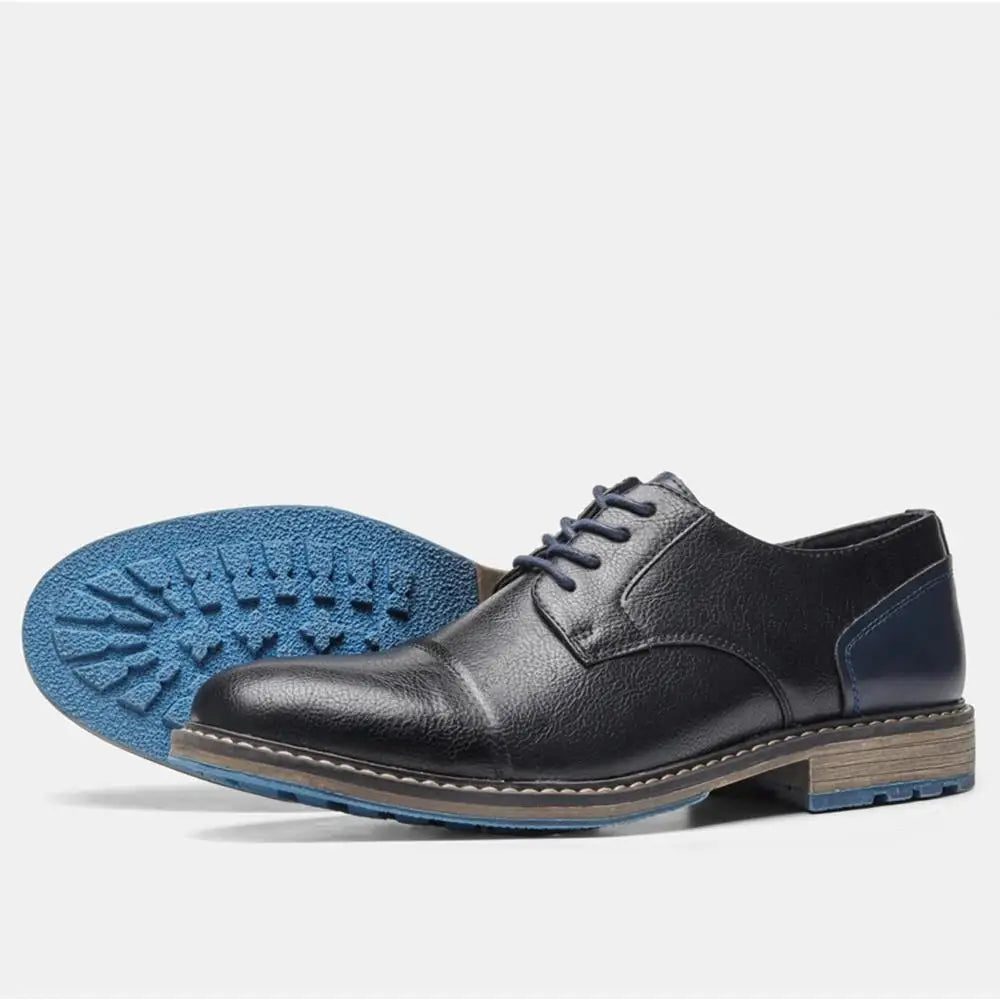 2025 New Casual shoes Retro Men's Derby Shoes Men Fashion Leather Shoes
