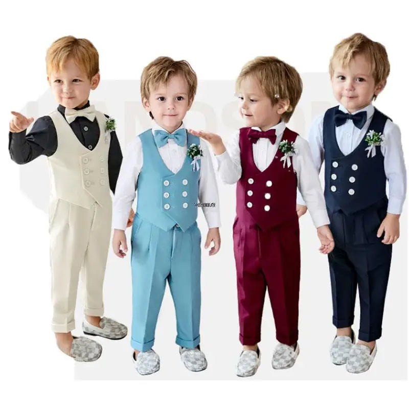 Baby Kids Photography Suit Newborn 1 Year Birthday Ceremony Costume Children'S Day Performance Suit Boys Formal Wedding Dress
