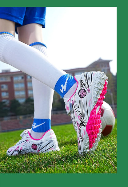 Kids Soccer Cleats Football Shoes Non Slip Breathable Lightweight Training Sneakers Boys Girls Children Football Match Boots