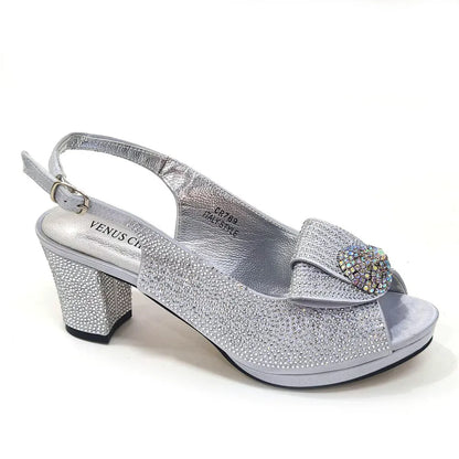 Italian Design Girly Style Golden Color Wedding Shoes And Bag Full Diamond Decoration Metal Closure Bags