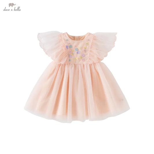 Girls Baby Princess Dress Summer Sweet Cute Embroidery Children Mesh Elegant Dress Party Outdoor Gentle DB2251139