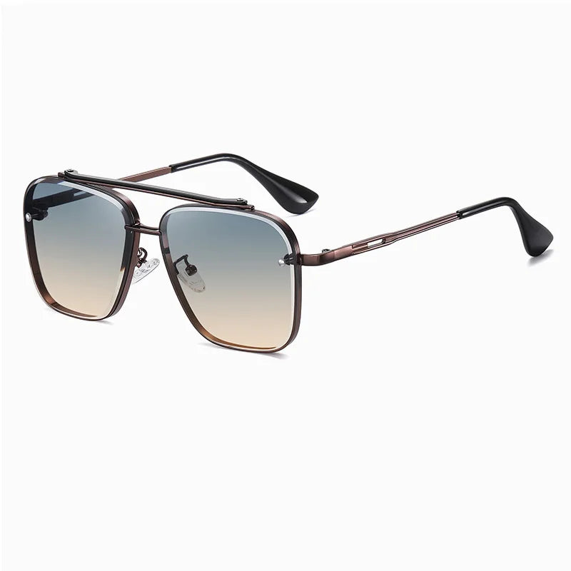 Sunglasses for Men Fashion Metal Big Frame Sun Glasses Brand Design