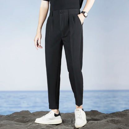 Korean Fashion Summer Men's Casual Harem Pants High Street Loose Bound Feet Sweatpants Male Black Gray White Jogging Trousers