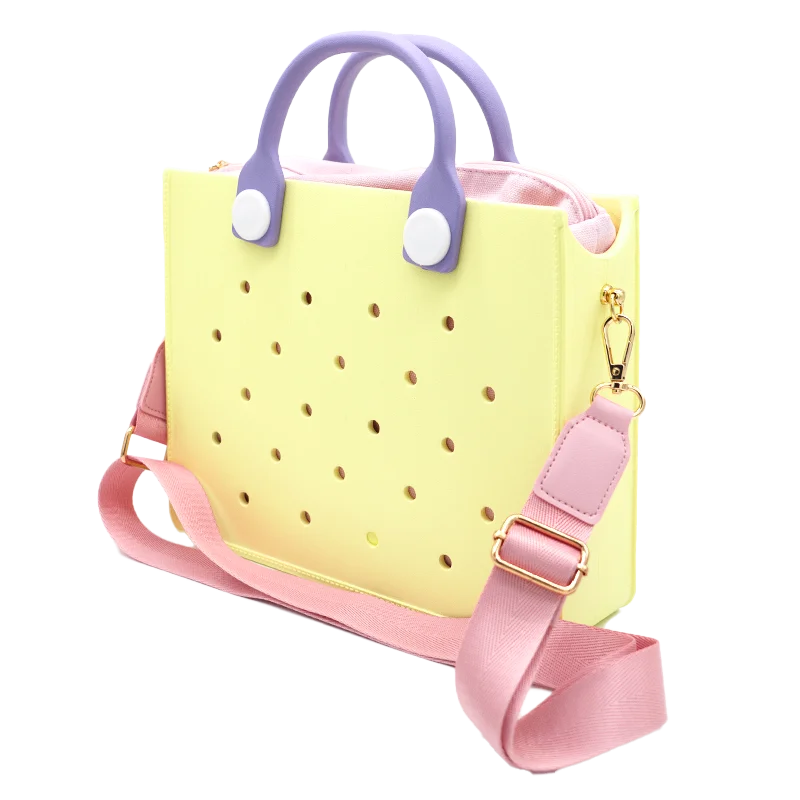 Large Leather Shoulder Bag Handbag Tote Bag Storage for Women Casual Waterproof Beach Bag Hole Fit Charm Fashion Storage Bag