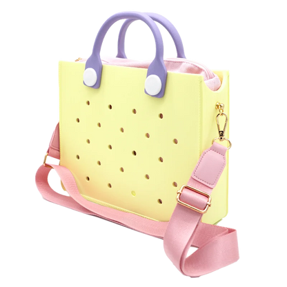 Large Leather Shoulder Bag Handbag Tote Bag Storage for Women Casual Waterproof Beach Bag Hole Fit Charm Fashion Storage Bag