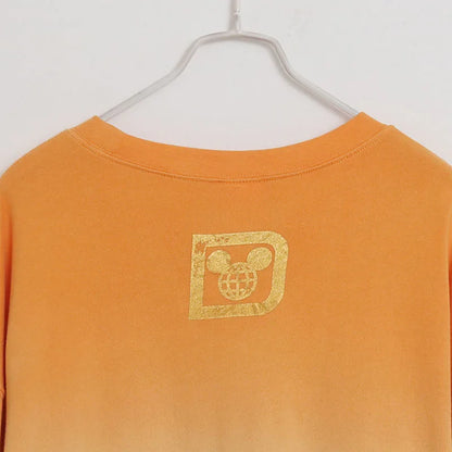 Contrast Color Gradient Sweatshirt Letter Castle Women Casual O Neck Pullover Tops Loose Jumper