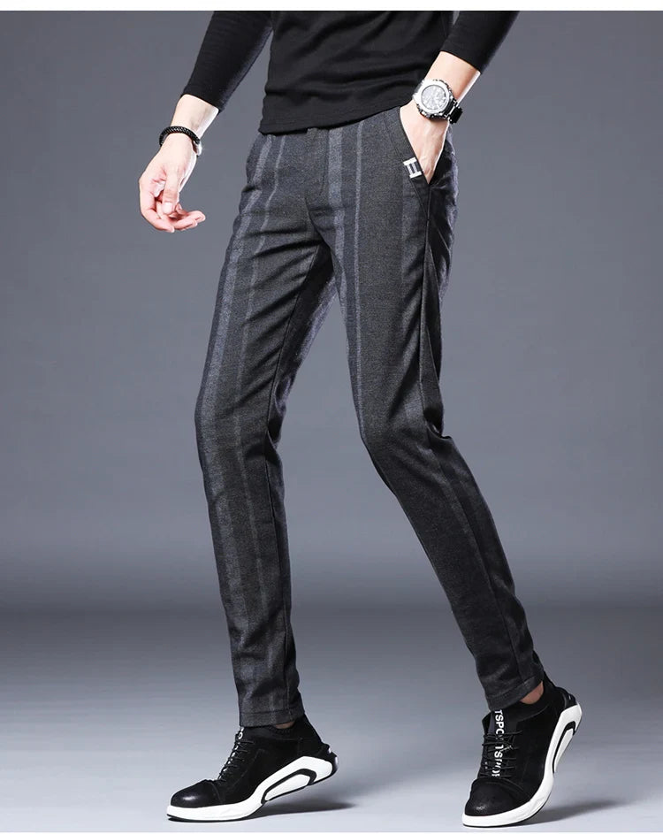 Business Casual Pants Men Slim Fit Fashionable Outdoor Elastic Breathable Sports Pants Formal Fashion Korean Clothes Trousers
