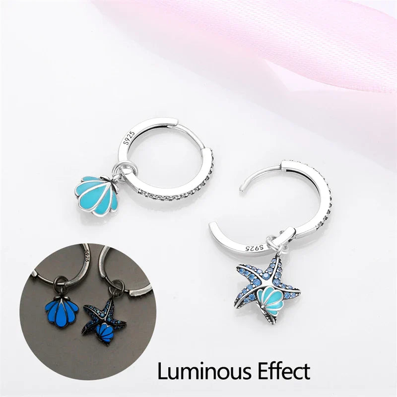 925 Silver Charms Plata De Ley 925 Jewelry Women Fashion Cute Tiny Clear Crystal CZ Stud Earrings Star Starfish Dolphin Earrings