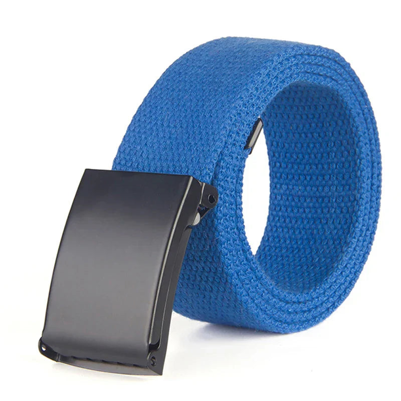 Fashion New Unisex Trousers Belts Canvas Belt metal buckle Men Women Boys Jeans belts Candy Colors Top quality120cm luxury belts