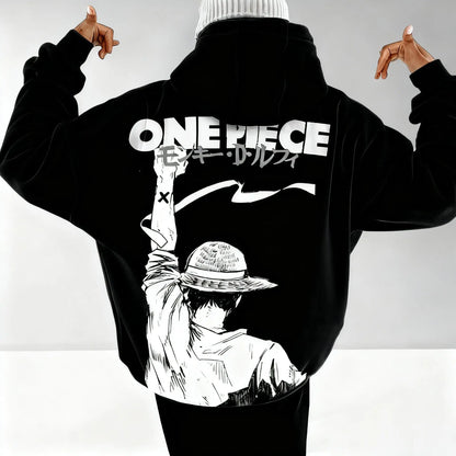 Anime Hoodie Men Women Pullover Sweatshirt Luffy Graphic Print Oversized Casual Streetwear Y2k Autumn Fashion Unisex