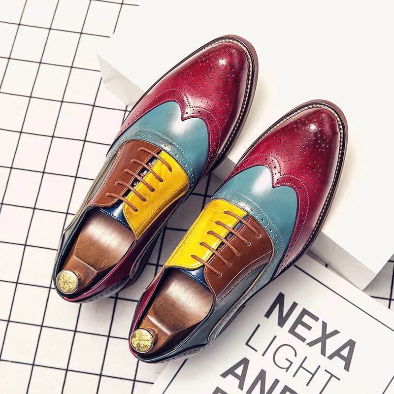 Handmade Mens Dress Designer Bullock Leather Fashion Wedding Italy Office Party Luxury Brand Shoes for Men Loafers Male Shoes 48