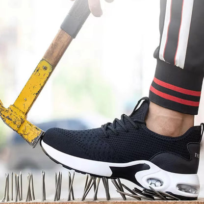 Lightweight Design Men Safety Shoes Steel Toe Cap Work Sneakers Men Protective Shoes Anti-smash Anti-puncture Indestructible