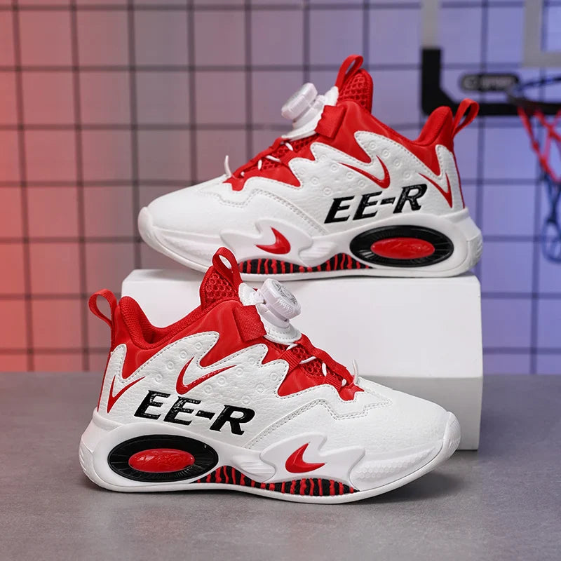 A pair of children's four-season leather high-top basketball shoes, wear-resistant basketball shoes, sizes 31-40，HL-2798