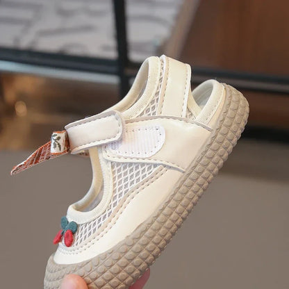 Baby Girls Sandals Cut-outs Cherry Children Beach Shoes Toddler Kids Summer Princess Shoes Anti Slip Soft Sole Babies Sandals