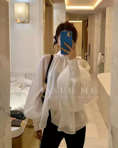 Elegant Women's summer shirts & blouses casual woman 2023 tops top women White shirt blouse blusas long sleeve shirt & blouse