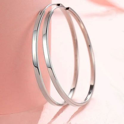Senlissi - New Fashion 18K Gold Plated Hoop Earrings For Women 925 Sterling Silver Earring Cерьги Kольца Jewelry Girlfriend Gift