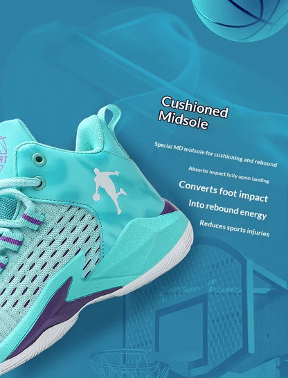 A pair of children's four-season high-top mesh basketball shoes, wear-resistant and comfortable sneakers, size 30-40，CT-685