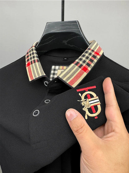 Men's Summer New Embroidered Short Sleeved Polo Shirt Luxury Brand Trendy Casual Lapel T-Shirt Breathable Top Men's Clothing