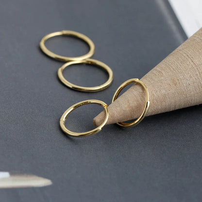 925 Sterling Silver Minimalist Glossy Circle Hoop Earrings for Women Fashion Simple Ear Bone Piercing Jewelry Accessories
