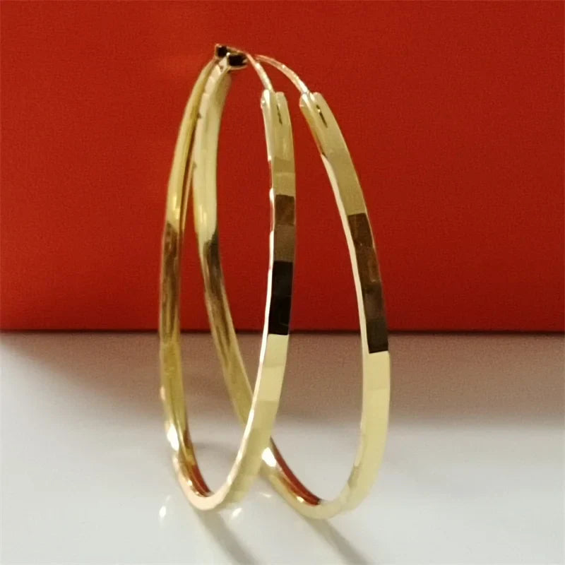 Senlissi - New Fashion 18K Gold Plated Hoop Earrings For Women 925 Sterling Silver Earring Cерьги Kольца Jewelry Girlfriend Gift