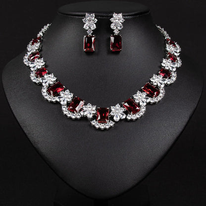 Classic Water Drop Zircon Necklace for Women - Emerald, Elegant, Luxurious Accessory, Bridal Gift, Clothing Accessory for Women