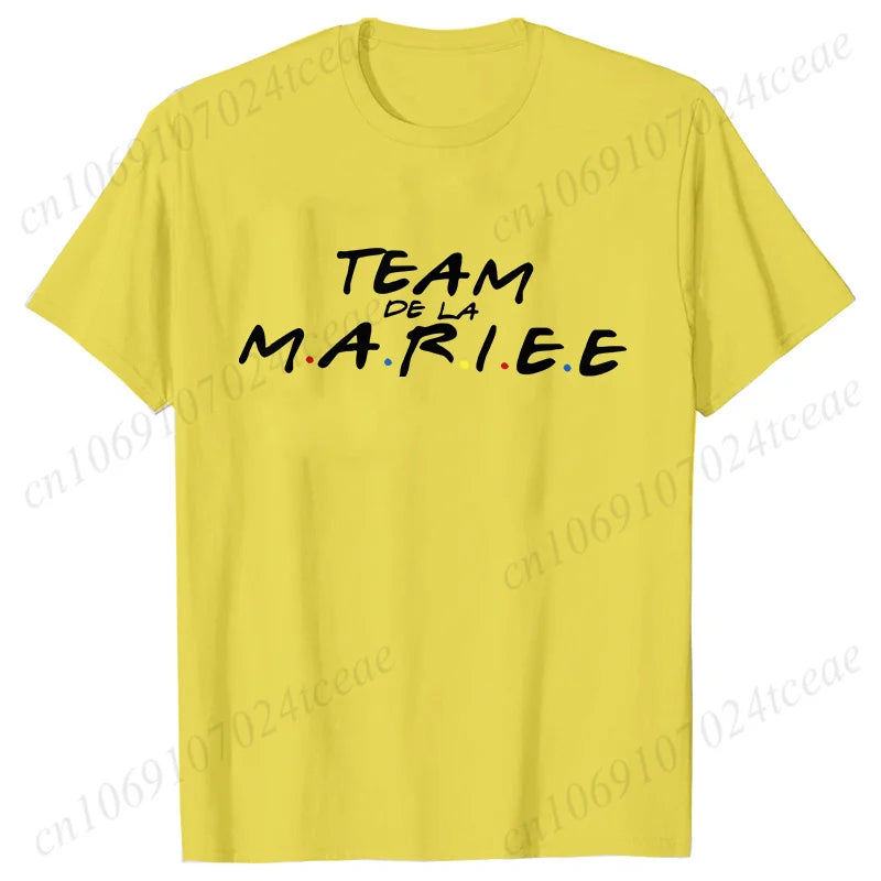 Friends Bachelorette EVJF Party T-shirt French Girls Single Farewell Tops Team Bride Bridesmaid Tees Bridal Shower Wedding Shirt