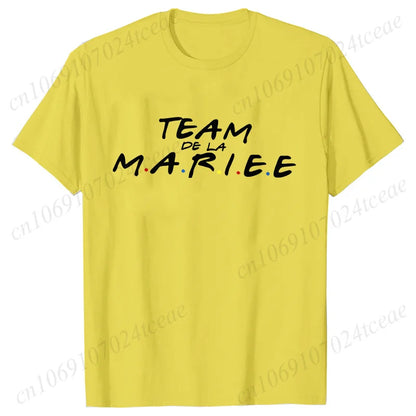 Friends Bachelorette EVJF Party T-shirt French Girls Single Farewell Tops Team Bride Bridesmaid Tees Bridal Shower Wedding Shirt
