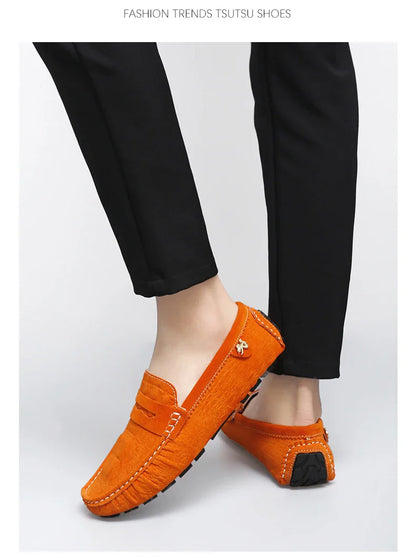 2025 Novos Sapatos Gorro Feitos à Mão Masculinos de Luxo Leve Estampa Crocodilo Tendência Mais Fácil de Combinar Slip-On Loafers Preguiçosos Sapatos da Moda para Dirigir Masculinos e Femininos