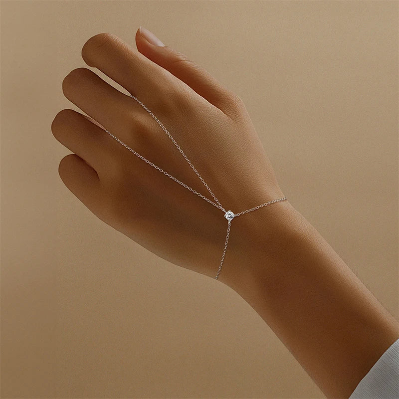 4mm Moissanite Ring Bracelet for Women Elegant S925 Sterling Silver Adjustable Chain Lab Diamond Jewelry Birthday Gifts