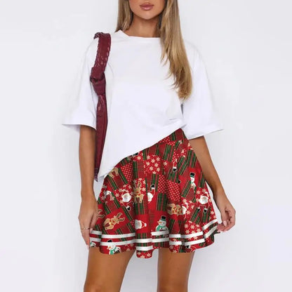 Retro Plaid Pleated Skirts Skirt Y2K Streetwear Vintage School Uniform A-Line Gym Student Short Skirt Girl Xmas Dress Up